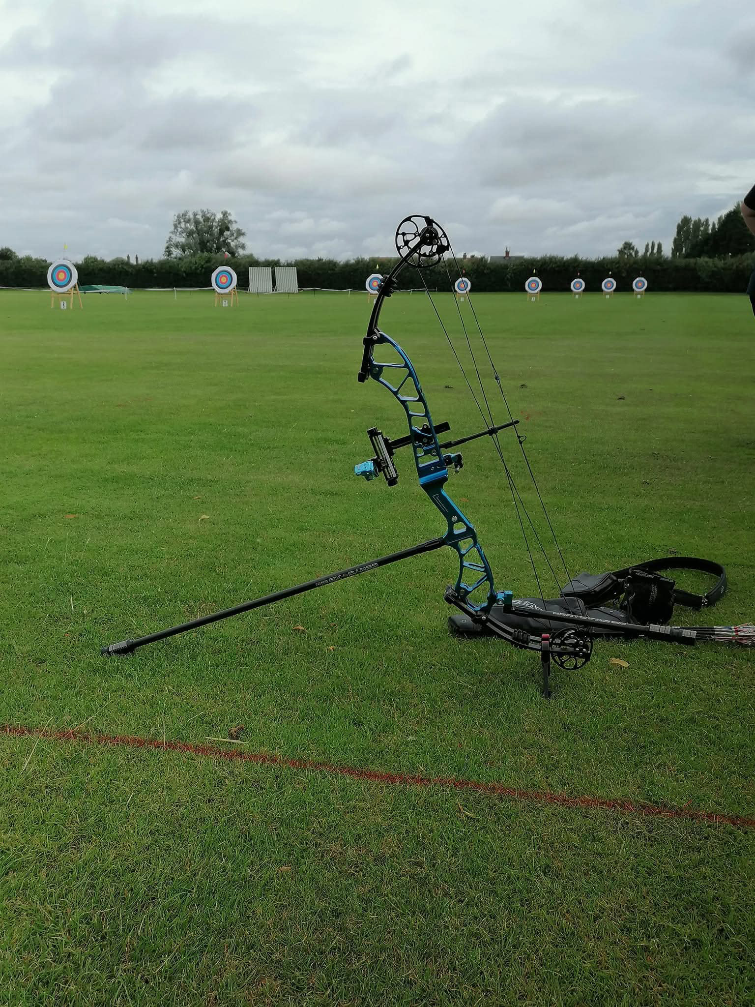 Compound Bow in front of Archery Targets Compound bow in front of Archery targets