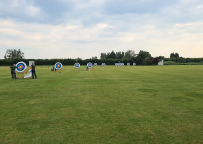 Targets being set up in a field